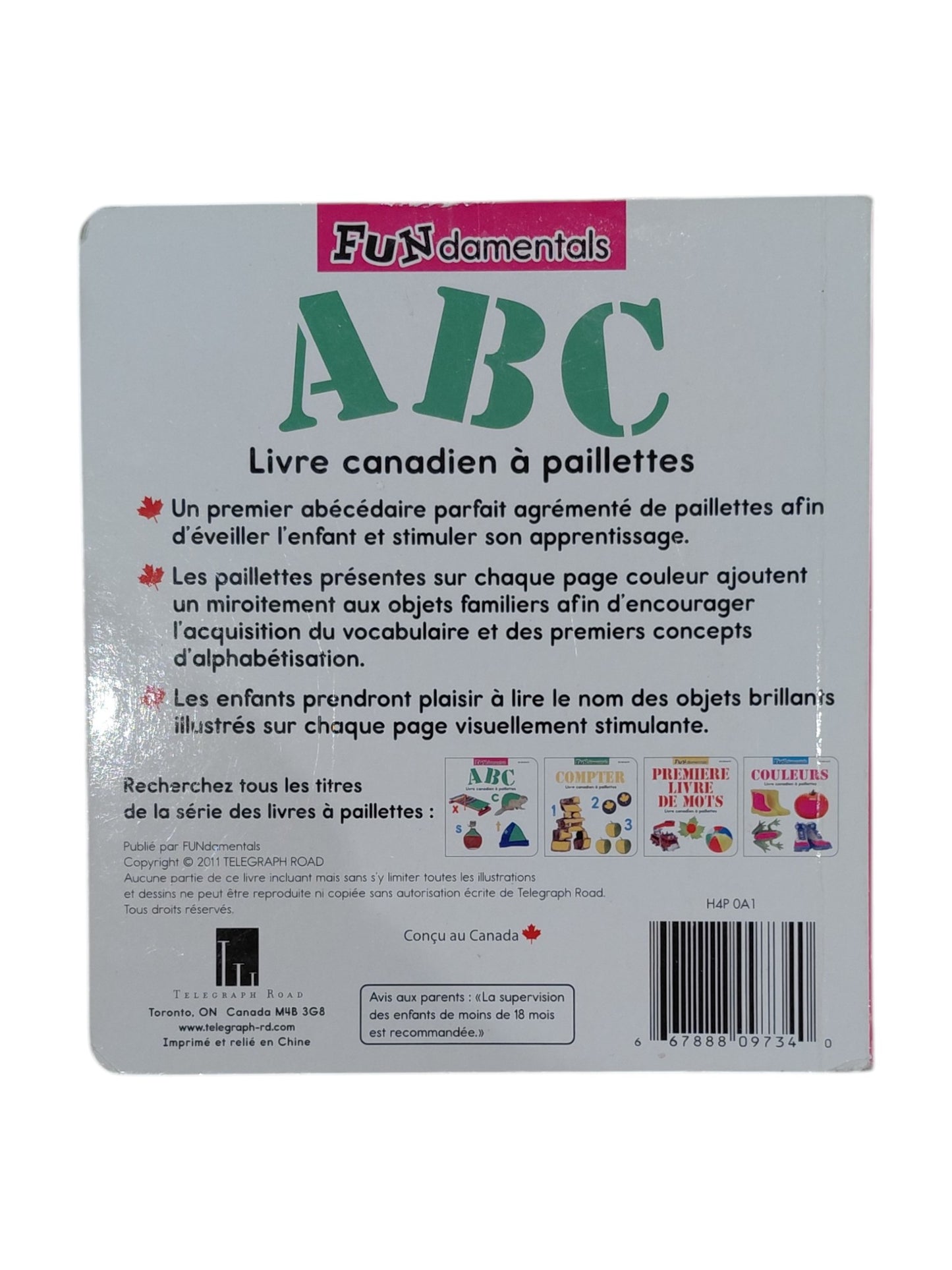 Livre canadien à paillette - ABC
