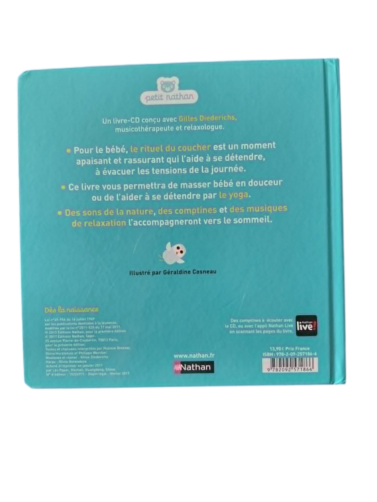 Comptine pour s'endormir avec des massages doux pour bébé - Livre avec CD