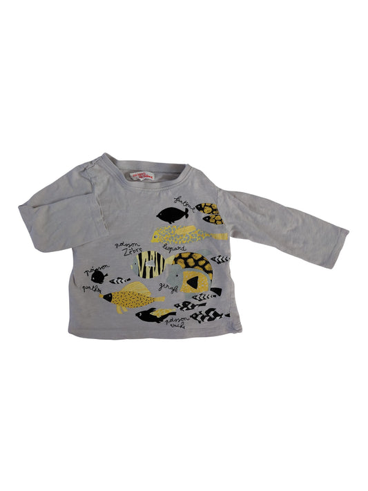 Chandail à manches longues - Du pareil au même - 18 Mois *Dessin craquelé.