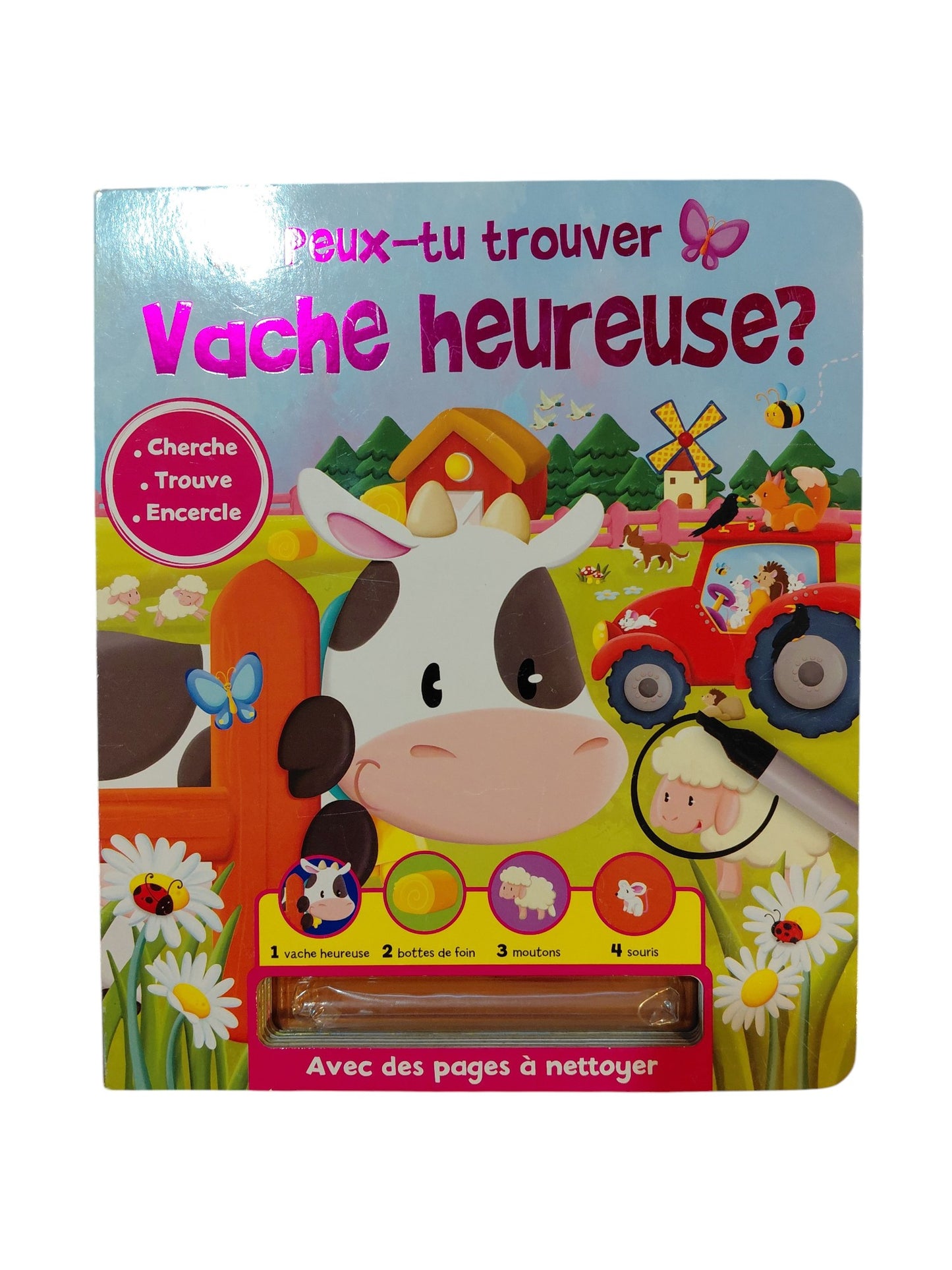 Peux-tu trouver Vache heureuse? : cherche, trouve, encercle