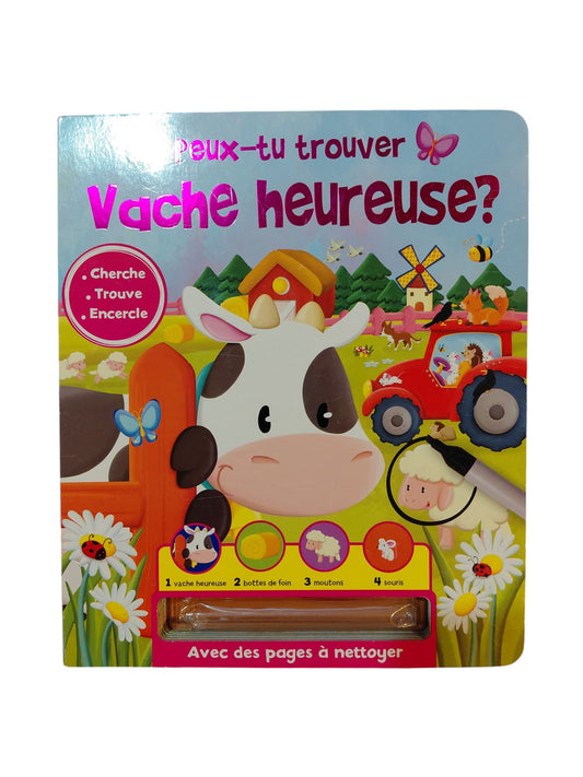 Peux-tu trouver Vache heureuse? : cherche, trouve, encercle