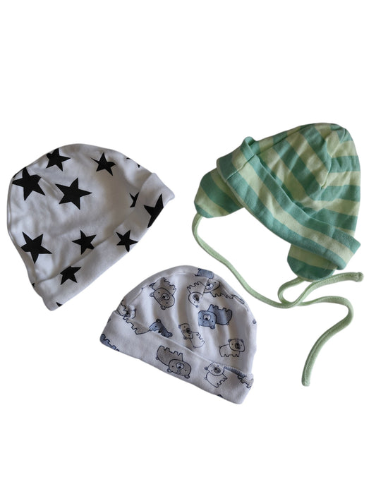 Trio de bonnets - Minoti/George/Honey Bunny - 0-3 Mois