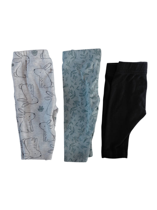 Trio de leggings - George/TAG/Carter's - 0-3 Mois
