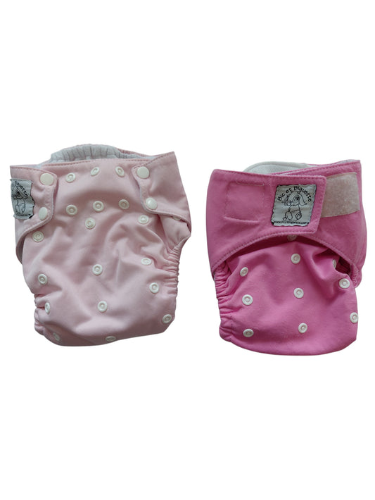 Duo Couches lavables - Bic et Biquette - Rose bonbon et rose pâle