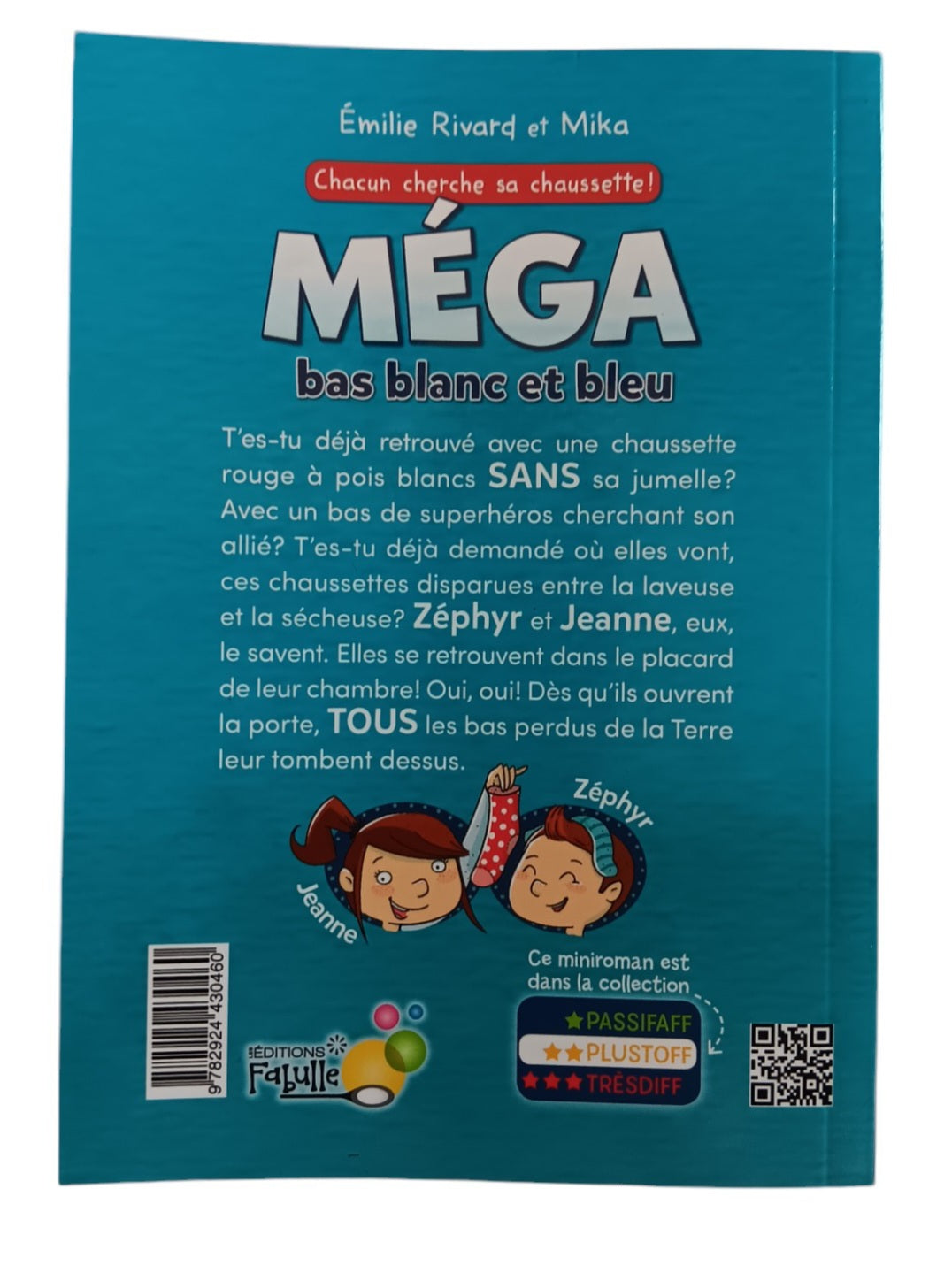 Chacun cherche sa chaussette ! Méga bas blanc et bleu